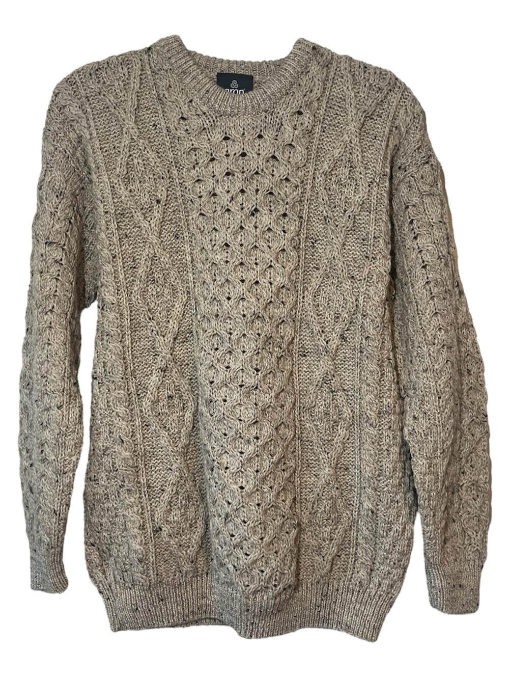 Men’s Aran Honeycomb Fisherman Jumper Sweater – Size Large – Skiddaw Color